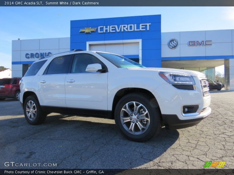 Summit White / Dark Cashmere 2014 GMC Acadia SLT