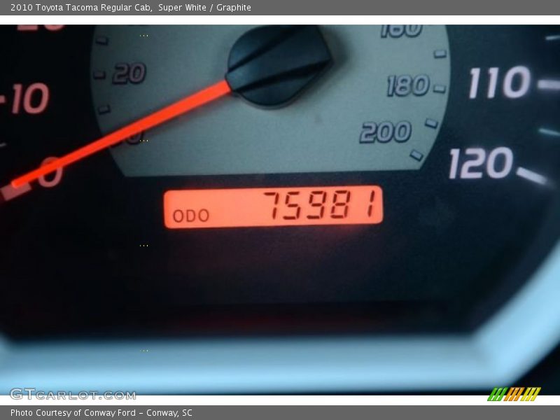 Super White / Graphite 2010 Toyota Tacoma Regular Cab