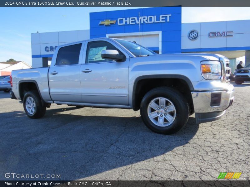 Quicksilver Metallic / Jet Black 2014 GMC Sierra 1500 SLE Crew Cab