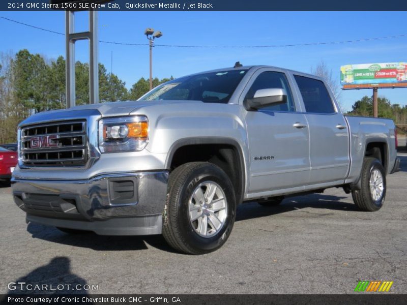 Quicksilver Metallic / Jet Black 2014 GMC Sierra 1500 SLE Crew Cab