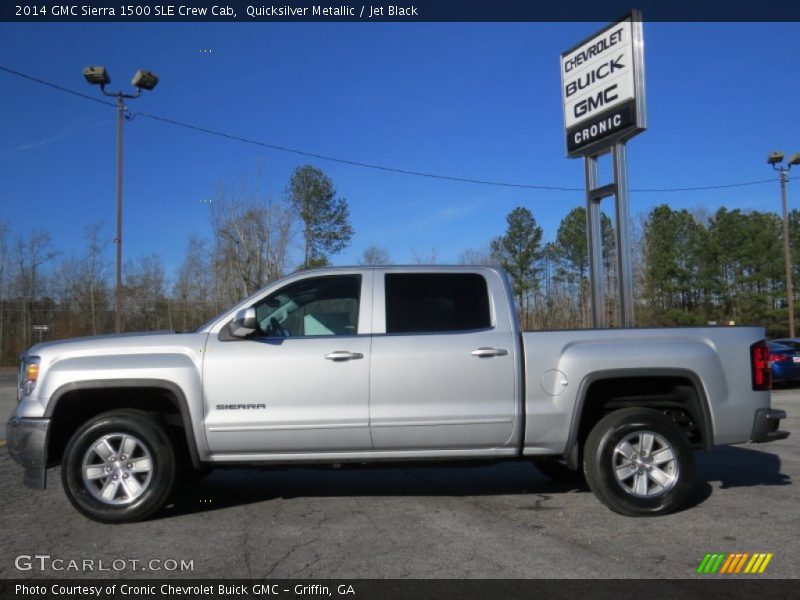 Quicksilver Metallic / Jet Black 2014 GMC Sierra 1500 SLE Crew Cab