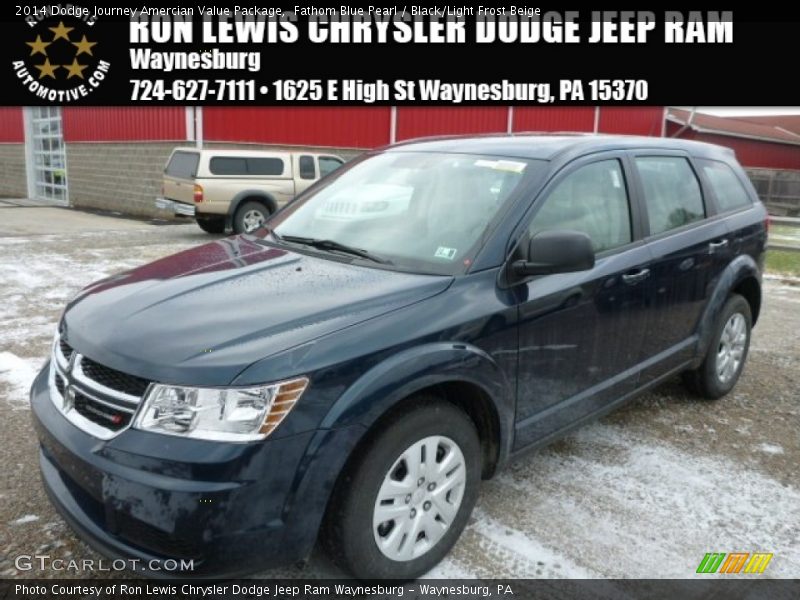 Fathom Blue Pearl / Black/Light Frost Beige 2014 Dodge Journey Amercian Value Package