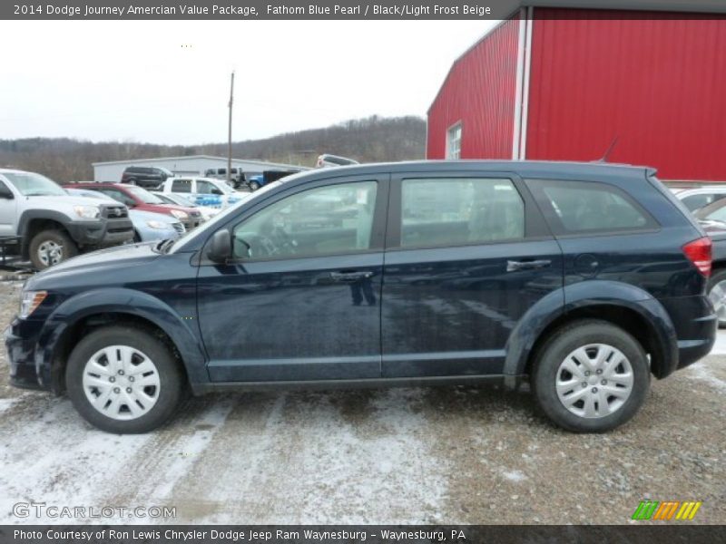 Fathom Blue Pearl / Black/Light Frost Beige 2014 Dodge Journey Amercian Value Package