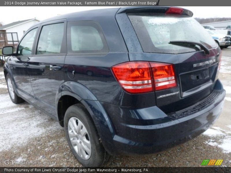 Fathom Blue Pearl / Black/Light Frost Beige 2014 Dodge Journey Amercian Value Package