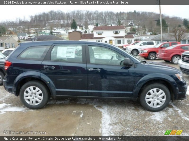 Fathom Blue Pearl / Black/Light Frost Beige 2014 Dodge Journey Amercian Value Package