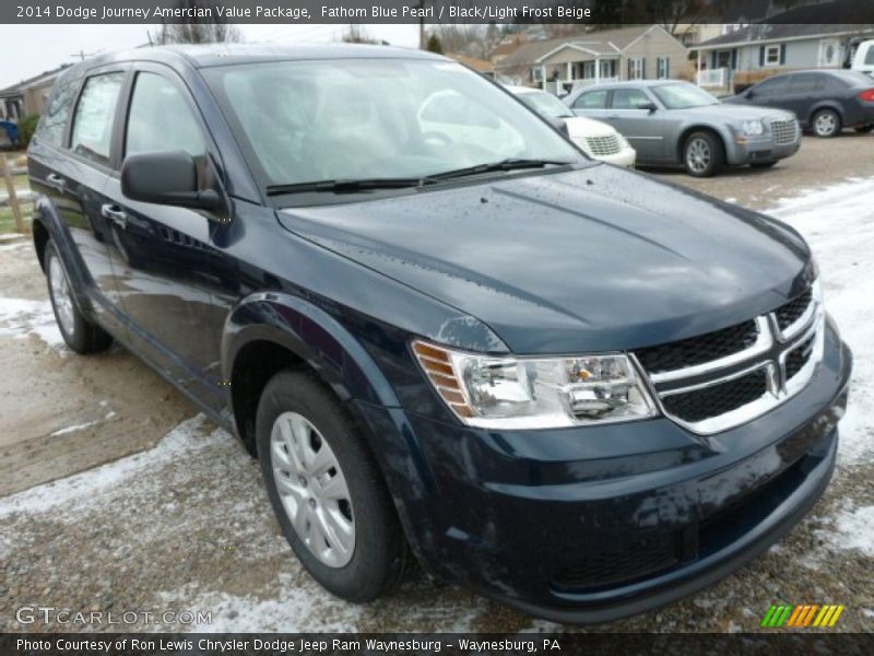 Fathom Blue Pearl / Black/Light Frost Beige 2014 Dodge Journey Amercian Value Package