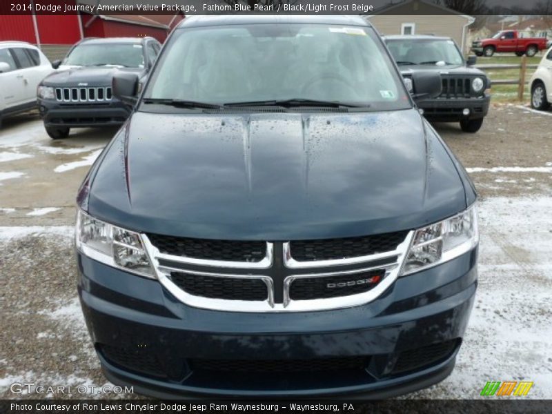 Fathom Blue Pearl / Black/Light Frost Beige 2014 Dodge Journey Amercian Value Package