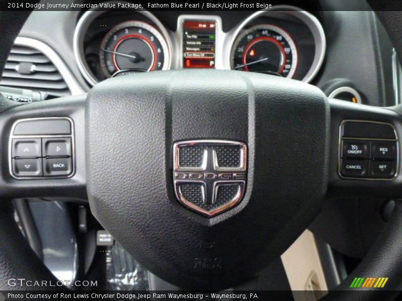 Fathom Blue Pearl / Black/Light Frost Beige 2014 Dodge Journey Amercian Value Package