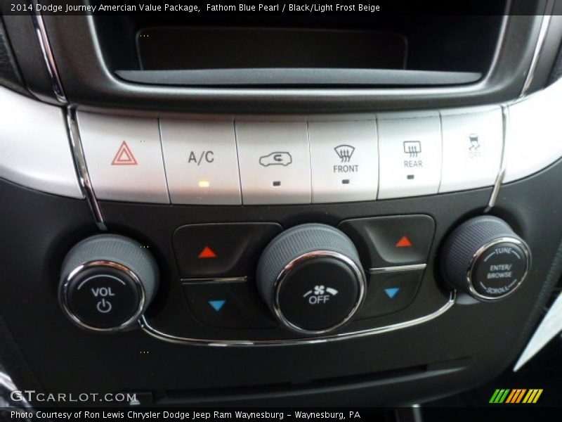 Fathom Blue Pearl / Black/Light Frost Beige 2014 Dodge Journey Amercian Value Package