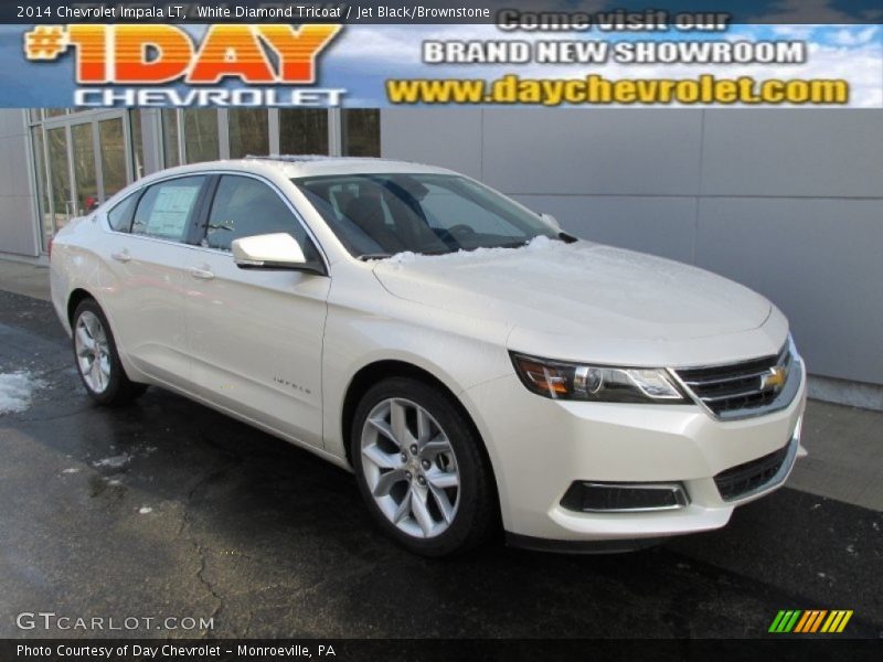 White Diamond Tricoat / Jet Black/Brownstone 2014 Chevrolet Impala LT