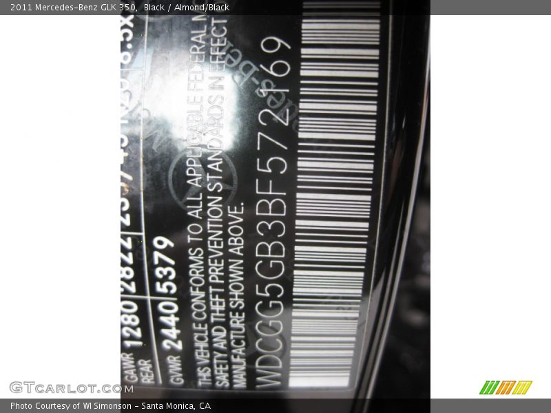 Black / Almond/Black 2011 Mercedes-Benz GLK 350