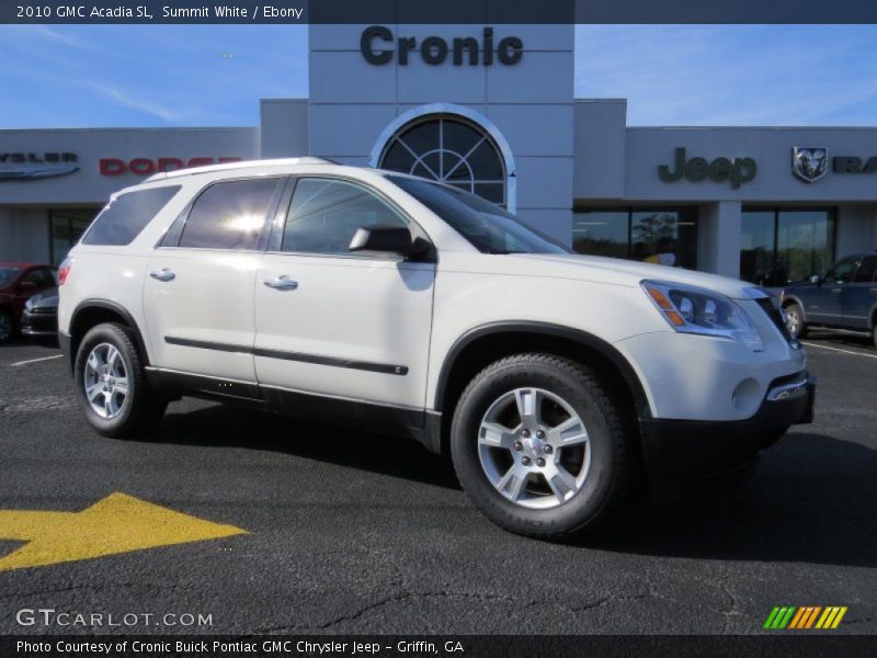 Summit White / Ebony 2010 GMC Acadia SL