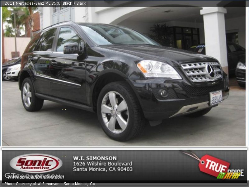 Black / Black 2011 Mercedes-Benz ML 350
