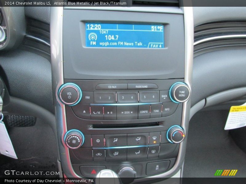 Atlantis Blue Metallic / Jet Black/Titanium 2014 Chevrolet Malibu LS