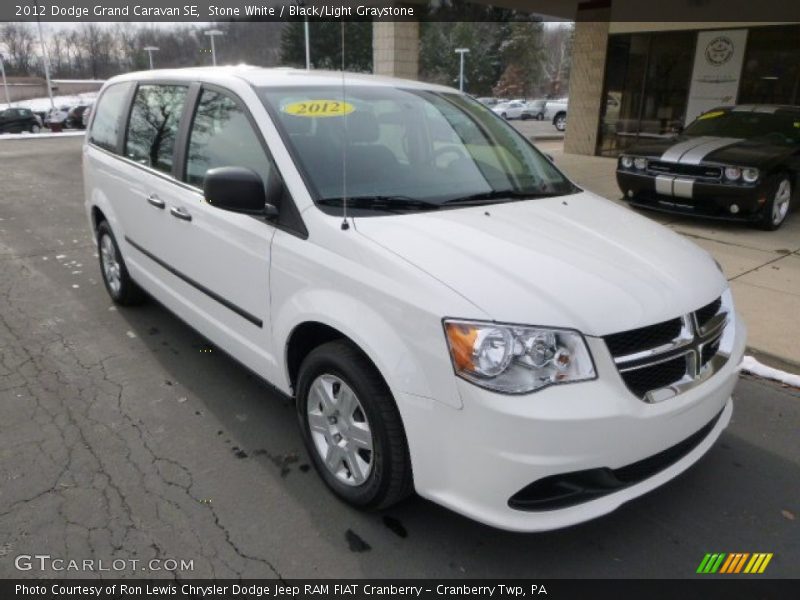 Stone White / Black/Light Graystone 2012 Dodge Grand Caravan SE