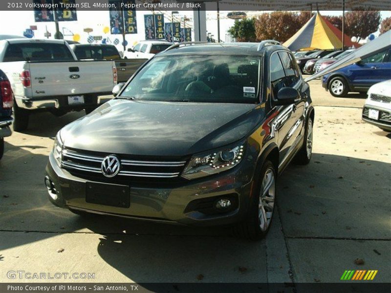Pepper Gray Metallic / Black 2012 Volkswagen Tiguan SEL 4Motion