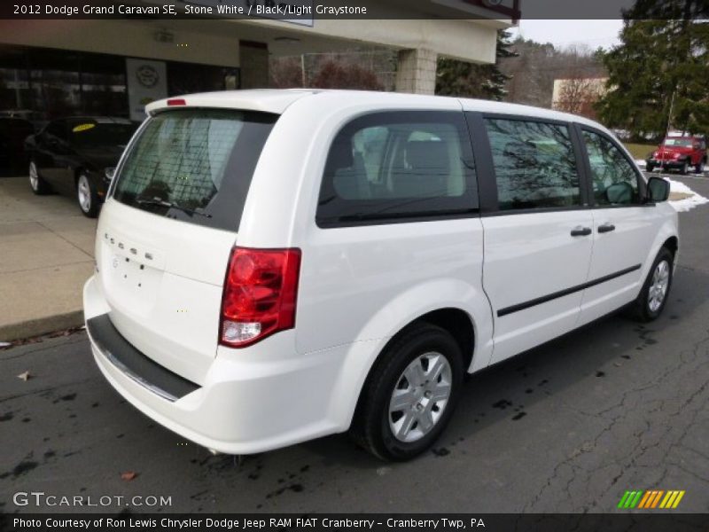 Stone White / Black/Light Graystone 2012 Dodge Grand Caravan SE