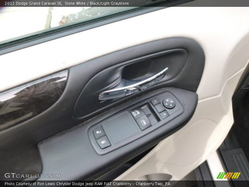 Stone White / Black/Light Graystone 2012 Dodge Grand Caravan SE
