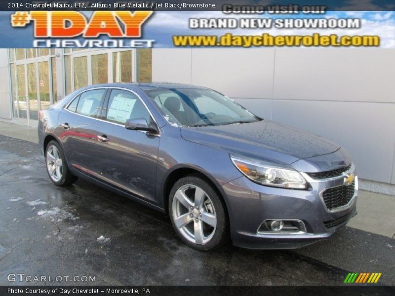 Atlantis Blue Metallic / Jet Black/Brownstone 2014 Chevrolet Malibu LTZ