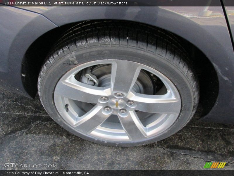 Atlantis Blue Metallic / Jet Black/Brownstone 2014 Chevrolet Malibu LTZ