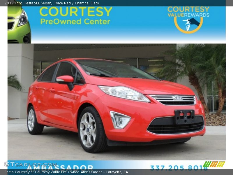 Race Red / Charcoal Black 2012 Ford Fiesta SEL Sedan