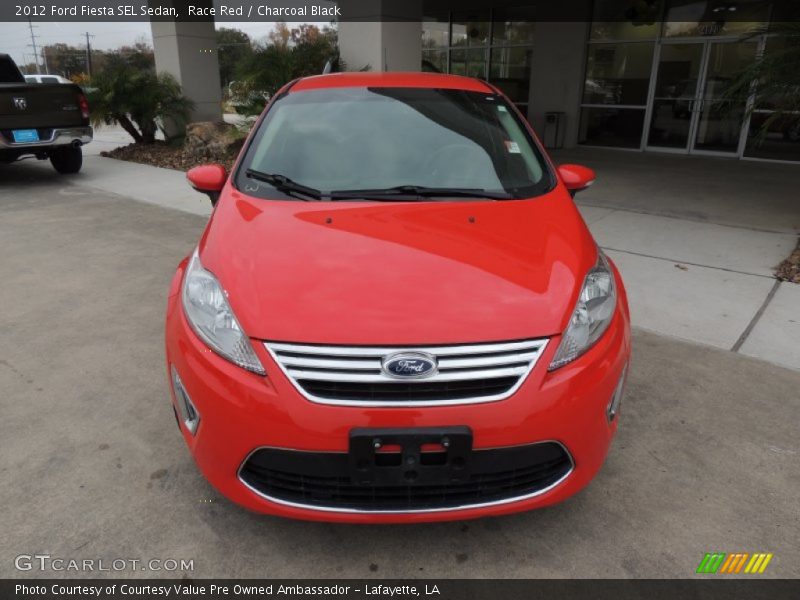 Race Red / Charcoal Black 2012 Ford Fiesta SEL Sedan
