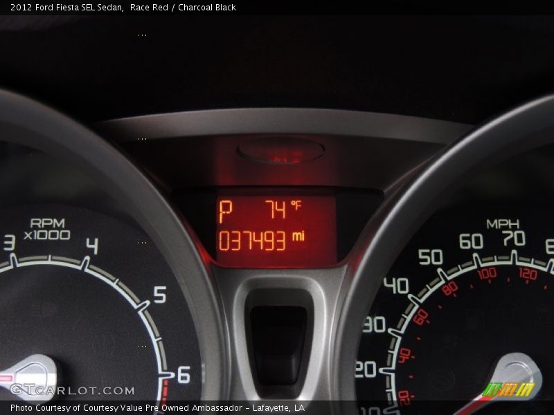 Race Red / Charcoal Black 2012 Ford Fiesta SEL Sedan