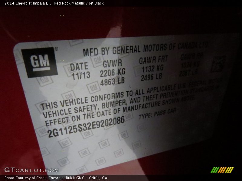 Red Rock Metallic / Jet Black 2014 Chevrolet Impala LT