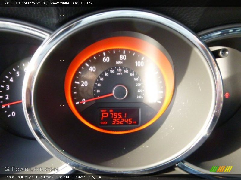 Snow White Pearl / Black 2011 Kia Sorento SX V6