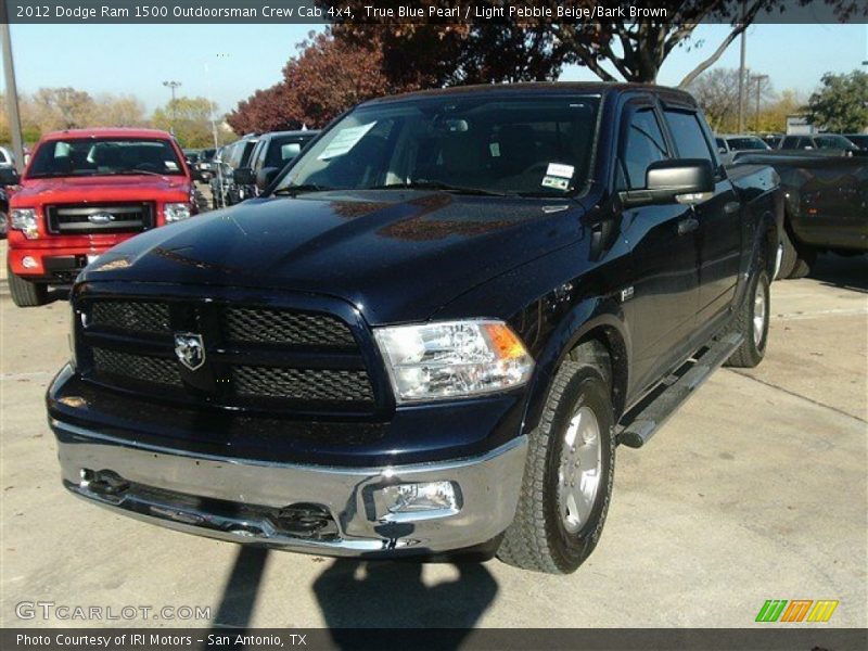True Blue Pearl / Light Pebble Beige/Bark Brown 2012 Dodge Ram 1500 Outdoorsman Crew Cab 4x4