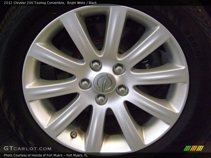 Bright White / Black 2012 Chrysler 200 Touring Convertible