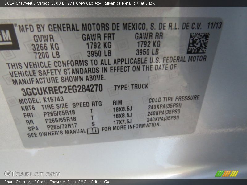 Silver Ice Metallic / Jet Black 2014 Chevrolet Silverado 1500 LT Z71 Crew Cab 4x4