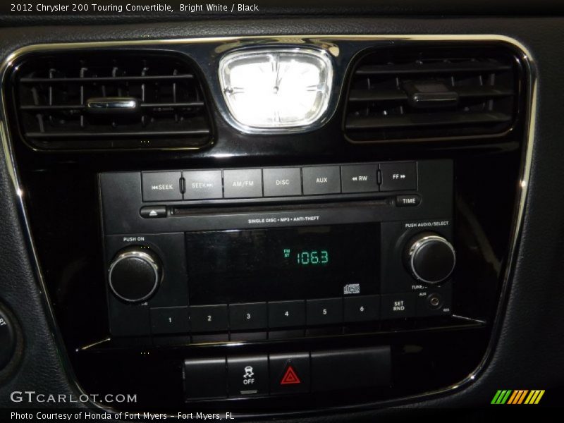 Bright White / Black 2012 Chrysler 200 Touring Convertible