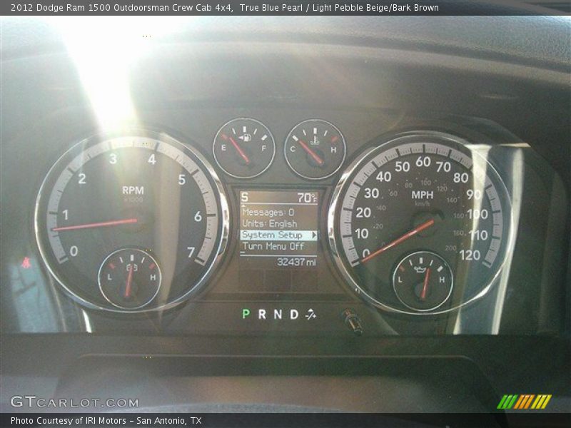True Blue Pearl / Light Pebble Beige/Bark Brown 2012 Dodge Ram 1500 Outdoorsman Crew Cab 4x4