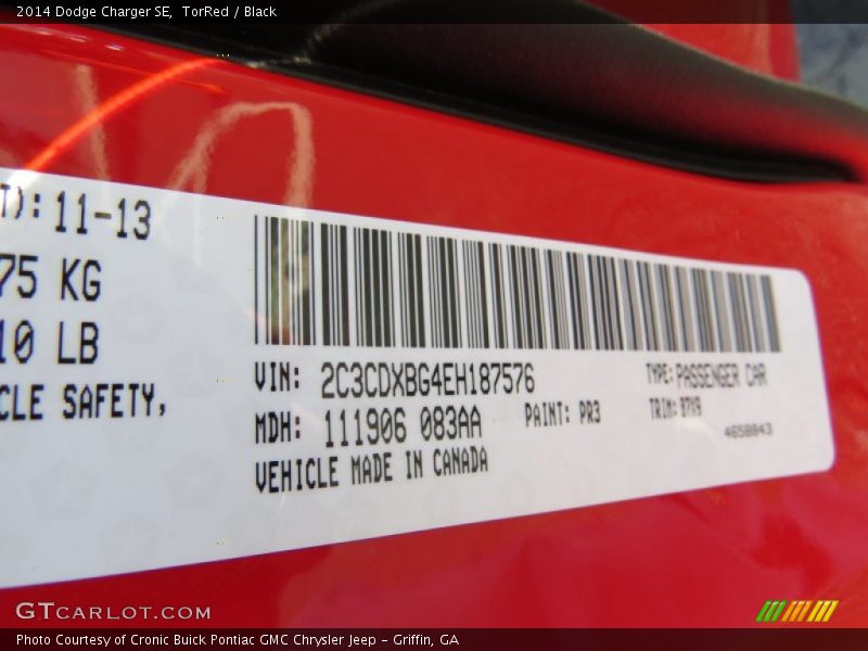TorRed / Black 2014 Dodge Charger SE