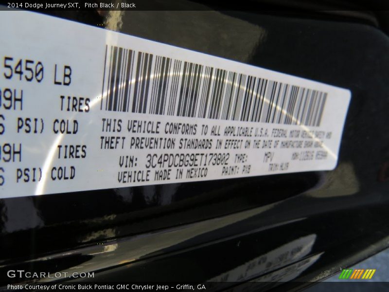 Pitch Black / Black 2014 Dodge Journey SXT
