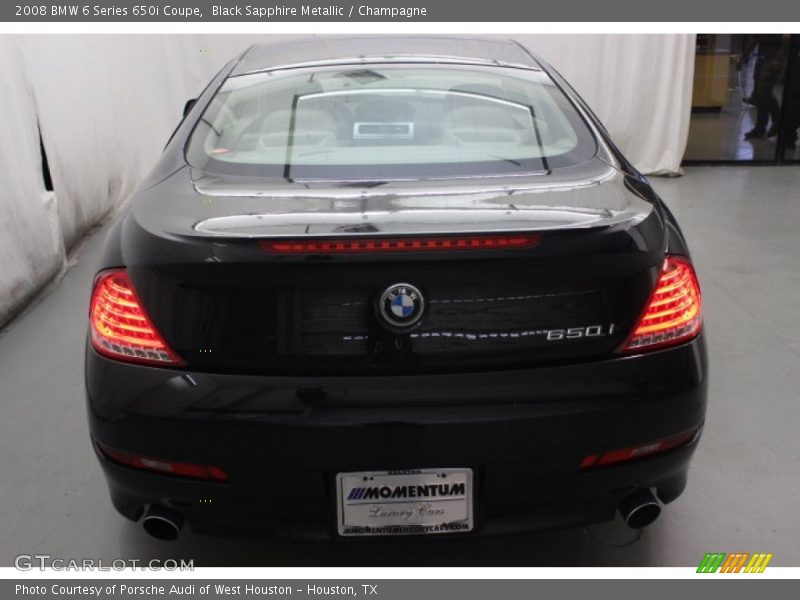 Black Sapphire Metallic / Champagne 2008 BMW 6 Series 650i Coupe