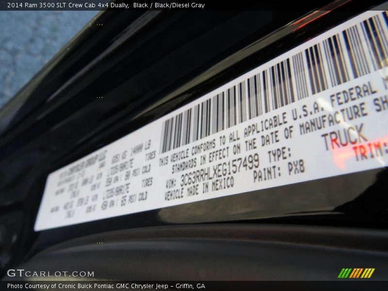 Black / Black/Diesel Gray 2014 Ram 3500 SLT Crew Cab 4x4 Dually