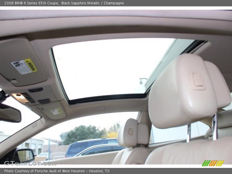 Sunroof of 2008 6 Series 650i Coupe