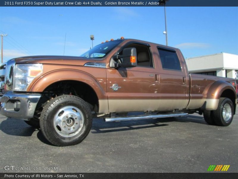 Golden Bronze Metallic / Adobe 2011 Ford F350 Super Duty Lariat Crew Cab 4x4 Dually