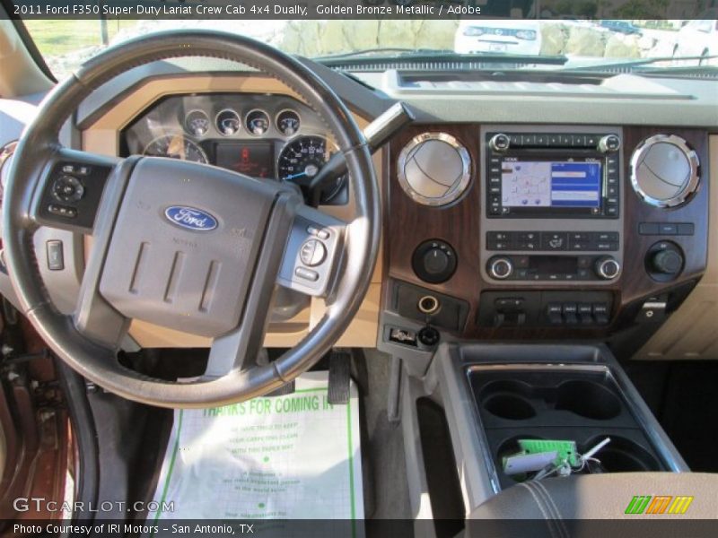 Golden Bronze Metallic / Adobe 2011 Ford F350 Super Duty Lariat Crew Cab 4x4 Dually