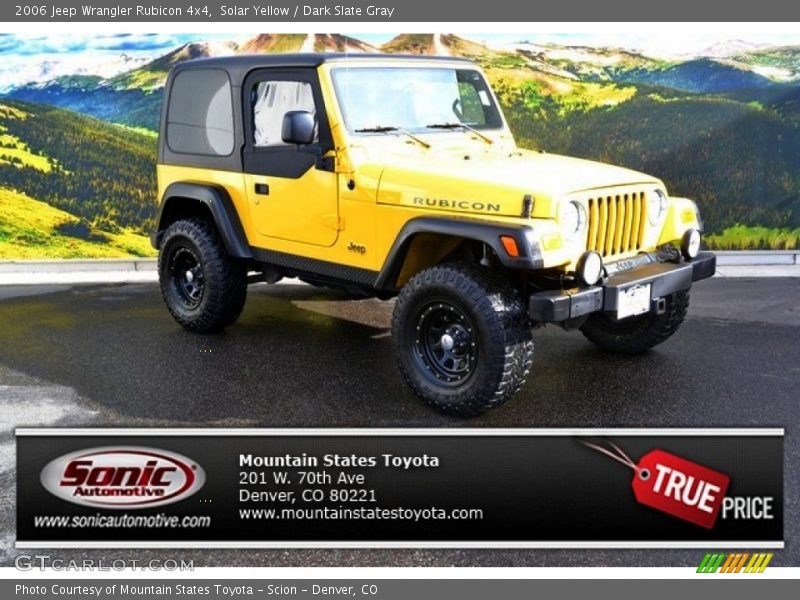 Solar Yellow / Dark Slate Gray 2006 Jeep Wrangler Rubicon 4x4