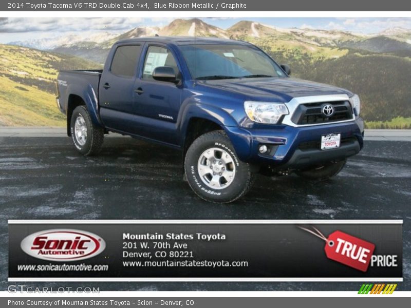 Blue Ribbon Metallic / Graphite 2014 Toyota Tacoma V6 TRD Double Cab 4x4