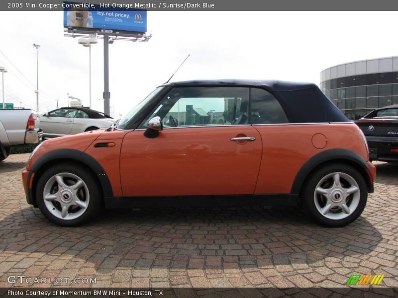 Hot Orange Metallic / Sunrise/Dark Blue 2005 Mini Cooper Convertible