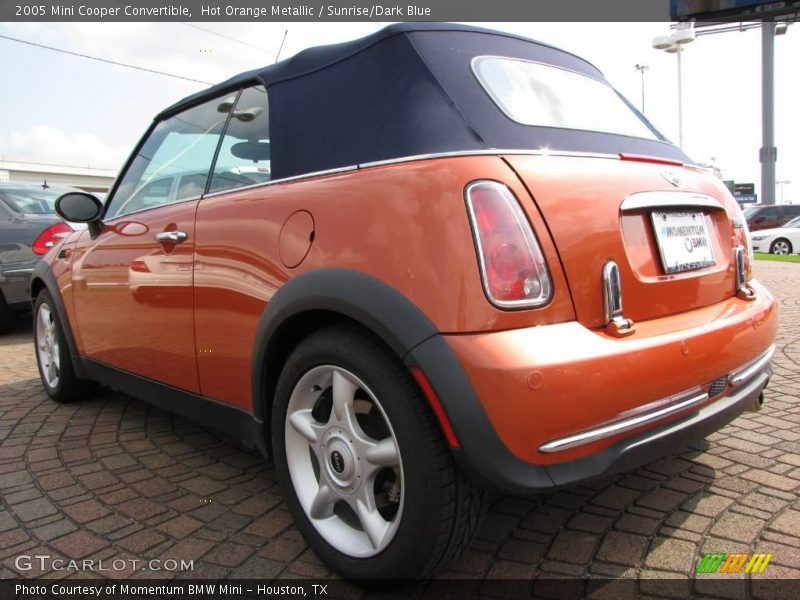 Hot Orange Metallic / Sunrise/Dark Blue 2005 Mini Cooper Convertible
