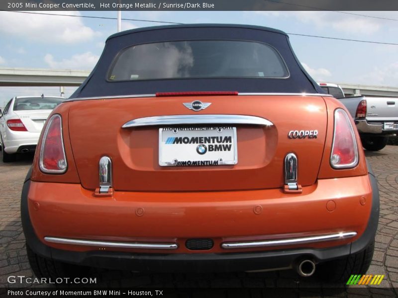 Hot Orange Metallic / Sunrise/Dark Blue 2005 Mini Cooper Convertible