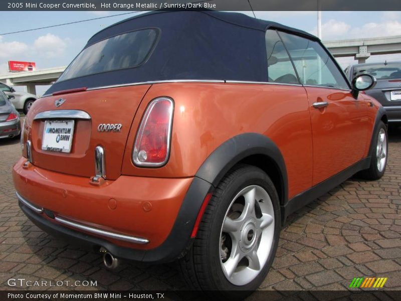 Hot Orange Metallic / Sunrise/Dark Blue 2005 Mini Cooper Convertible