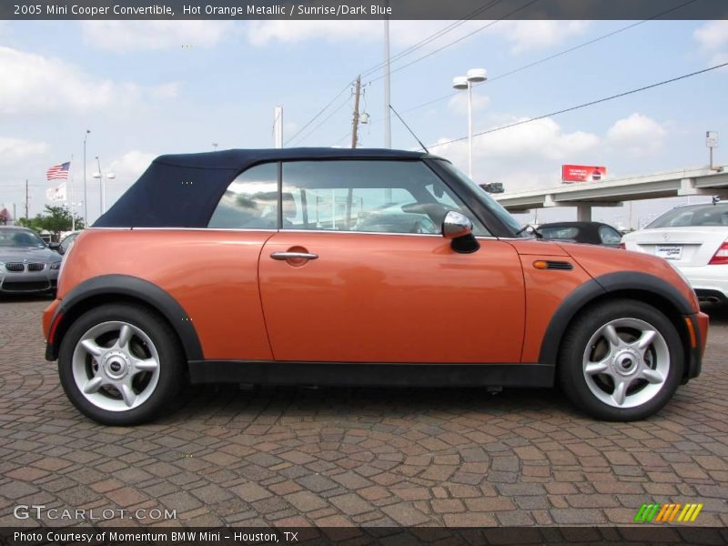 Hot Orange Metallic / Sunrise/Dark Blue 2005 Mini Cooper Convertible