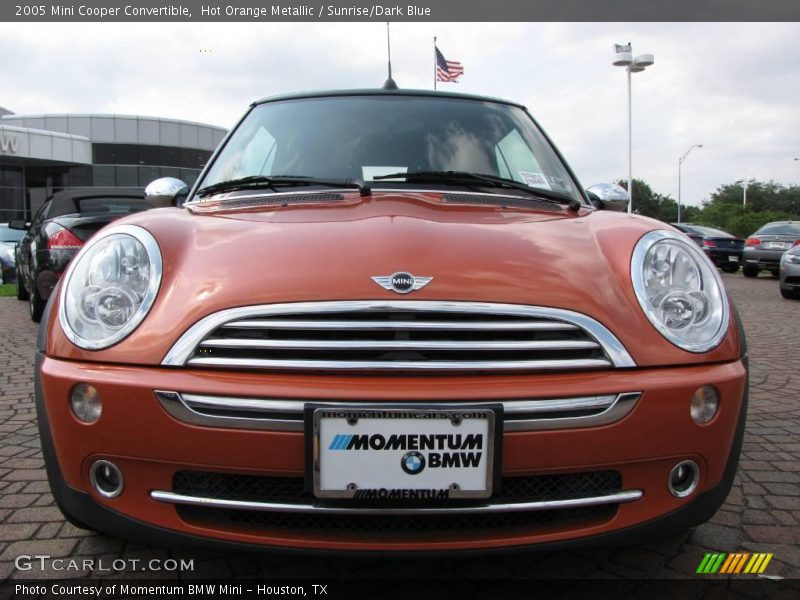 Hot Orange Metallic / Sunrise/Dark Blue 2005 Mini Cooper Convertible