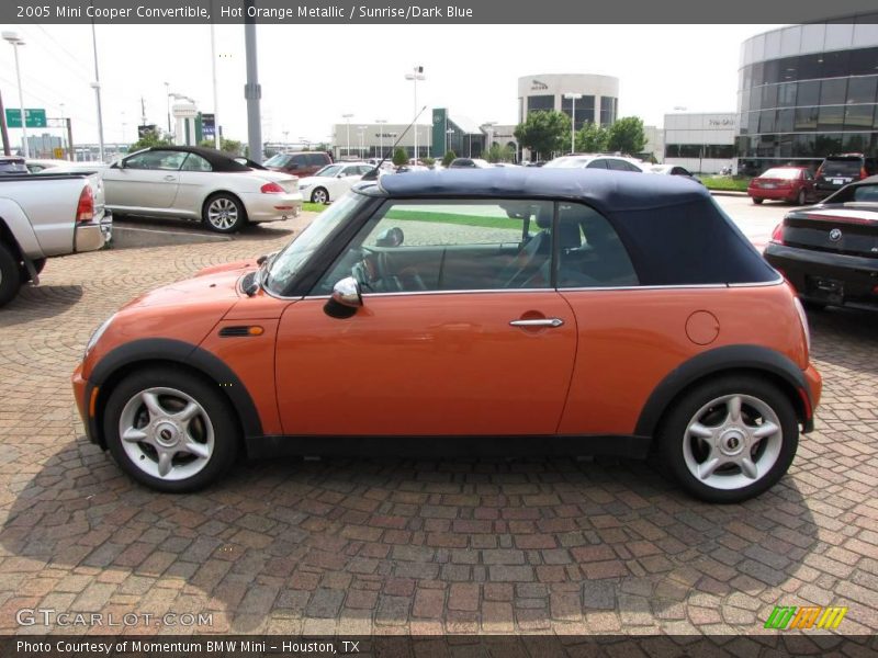 Hot Orange Metallic / Sunrise/Dark Blue 2005 Mini Cooper Convertible